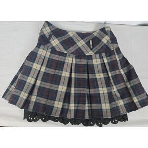 Y2K Plaid Pleated Micro Mini Skirt XS Academia Preppy School Girl Goth ChouYatou